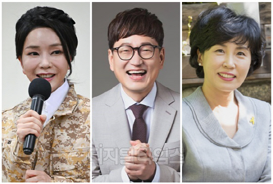 (왼쪽부터) 윤석열 대통령 부인 김건희 여사, 개그맨 김영민씨, 이재명 더불어민주당 대표 부인 김혜경씨. <디지털타임스 DB, 대통령실 제공>